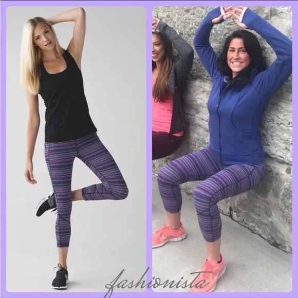 LULULEMON Speed Tight IV Space Dye Twist Ultra Violet Multi Black sz.6 - Picture 1 of 7